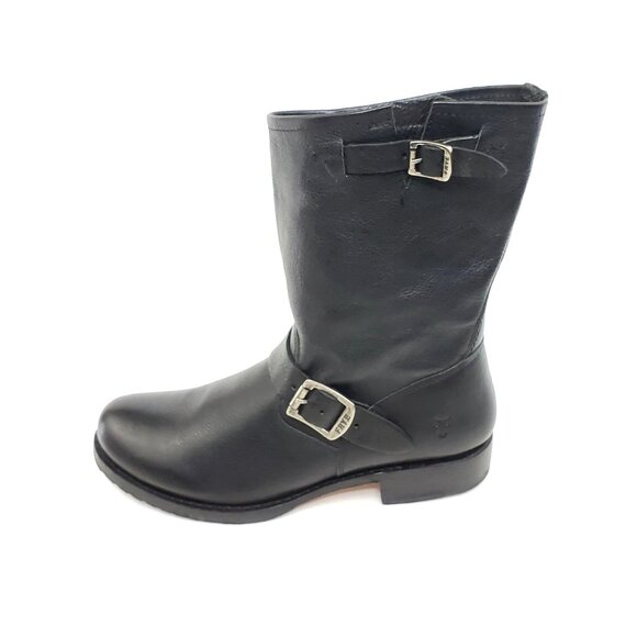 Frye Engineer Moto Biker Mid Calf Harness Boots Black Leather Womens Size 10B - Picture 12 of 12